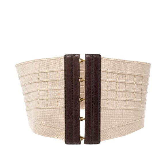 Yves Saint Laurent Corset Waist Belt Sz Medium Hook Type Closure Elastic